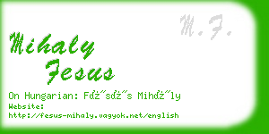 mihaly fesus business card